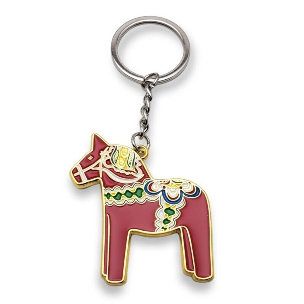 Dala Horse Sweden Keychain Key Rings Travel Souvenir Trojan Dalecarlian‎ Country
